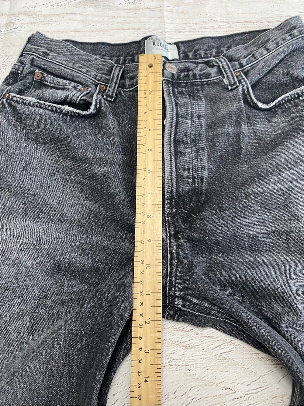Agolde Low Slung Baggy Jeans in Washed Black size 28 - Picture 7 of 15